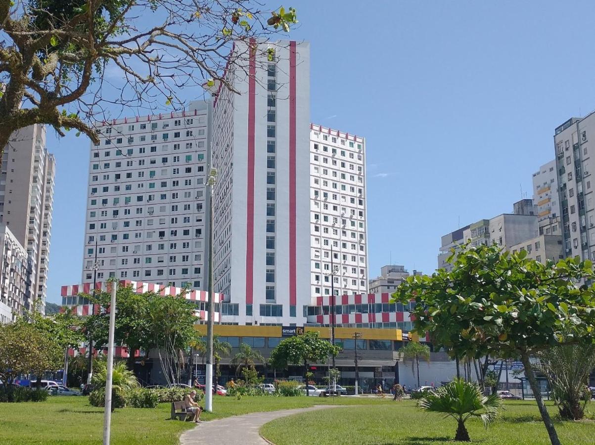 Apto Em Santos, Condominio Frente Ao Mar, Garagem, Internet 250Mb, Wifi E Netflix Gratis, Smart Tv, 1 Dorm 桑托斯 外观 照片